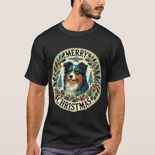 Christmas Australian Shephard T-Shirt (Vorderseite)