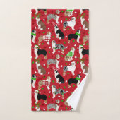 Christmas Australian Shepherd Badhandtuch Set (Handtuch)