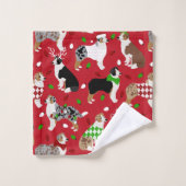 Christmas Australian Shepherd Badhandtuch Set (Waschlappen)