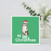 Christmas Australian Shepherd Dog Merry Gruß (Stehend Vorderseite)