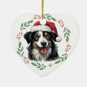 Christmas Australian Shepherd Dog Personalisiert Keramik Ornament (Hinten)