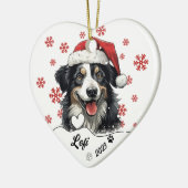 Christmas Australian Shepherd Dog Personalisiert Keramik Ornament (Links)