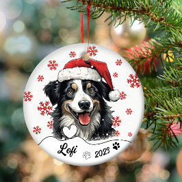 Christmas Australian Shepherd Dog Personalisiert Keramik Ornament