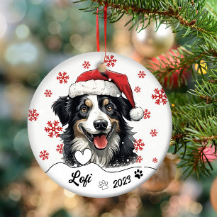 Christmas Australian Shepherd Dog Personalisiert Keramik Ornament