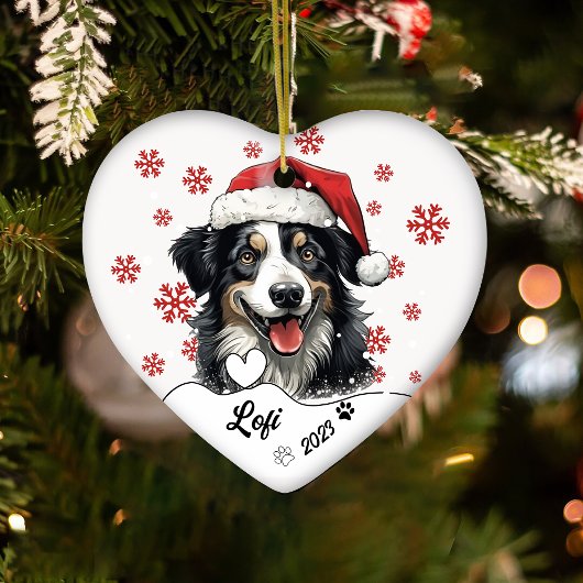 Christmas Australian Shepherd Dog Personalisiert Keramik Ornament