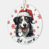 Christmas Australian Shepherd Dog Personalisiert Keramik Ornament (Links)