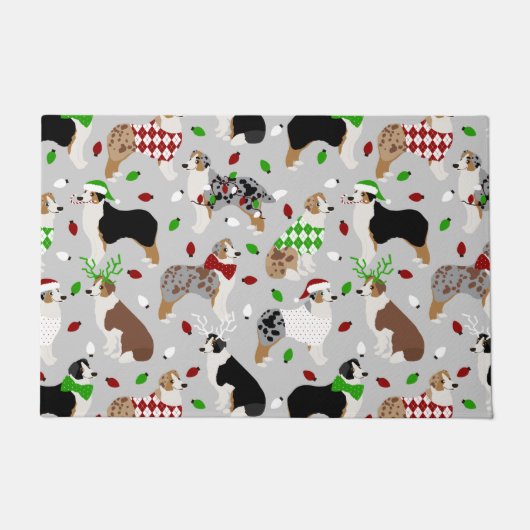 Christmas Australian Shepherd Doormat Fußmatte (Vorderseite)