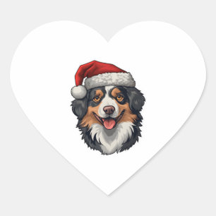 Christmas Australian Shepherd Herz-Aufkleber