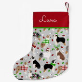 Christmas Australian Shepherd Individuelle Name Kleiner Weihnachtsstrumpf (Rückseite)