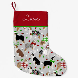 Christmas Australian Shepherd Individuelle Name Kleiner Weihnachtsstrumpf