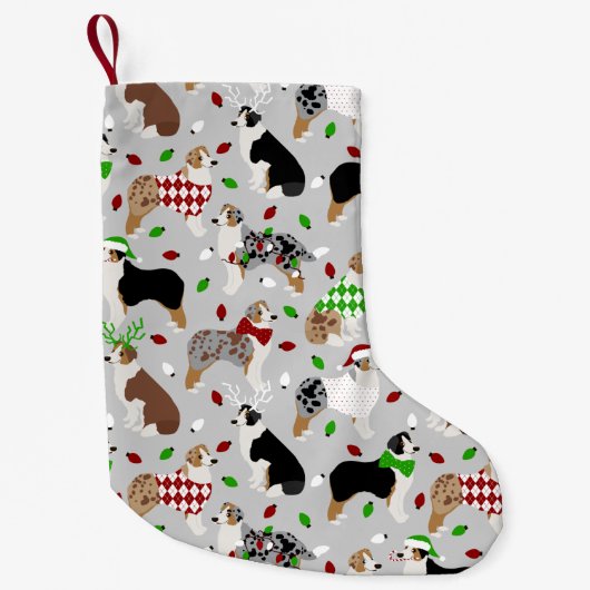 Christmas Australian Shepherd Kleiner Weihnachtsstrumpf (Vorderseite)