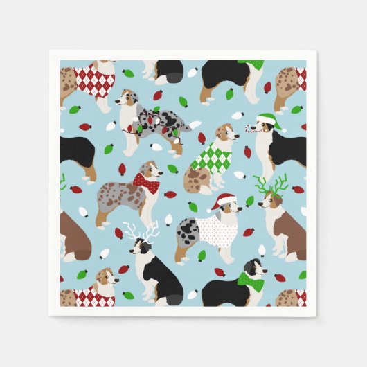 Christmas Australian Shepherd Napkins Serviette (Vorderseite)