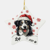 Christmas Australian Shepherd Personalisiert Keramik Ornament (Vorne)