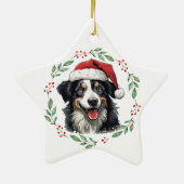 Christmas Australian Shepherd Personalisiert Keramik Ornament (Hinten)