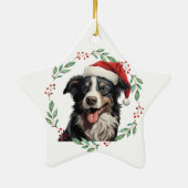 Christmas Australian Shepherd Personalisiert Keramik Ornament (Hinten)