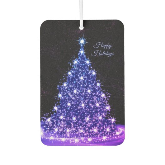 Christmas Auto Pink Blue Tree Winter Black Rustic Autolufterfrischer (Vorderseite)