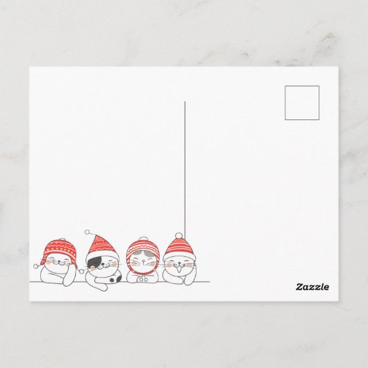 Christmas Avocado Postcard Postkarte (Rückseite)