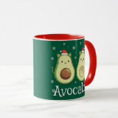 Christmas Avocatos Kawaii Cat & Avocado Tasse (VorderseiteRechts)