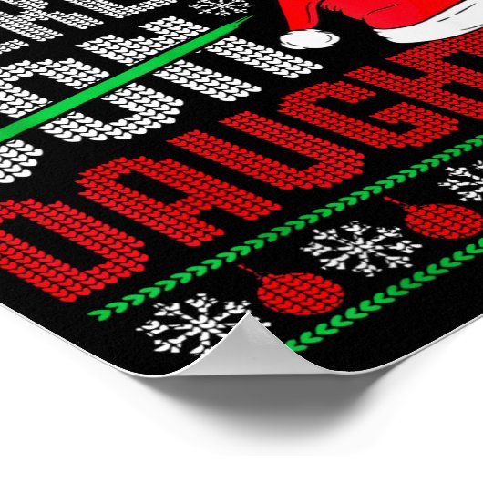 Christmas Awesome Like My Daughter Santa Hat Ugly Poster (Ecke)