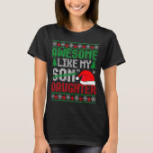 Christmas Awesome Like My Daughter Santa Hat Ugly T-Shirt (Vorderseite)