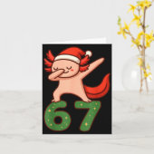 Christmas Axolotl Dabbing 67 Meme Six Seven Funny  Karte (Gelbe Blume)