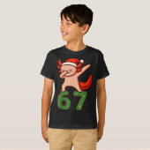 Christmas Axolotl Dabbing 67 Meme Six Seven Funny T-Shirt (Vorne ganz)