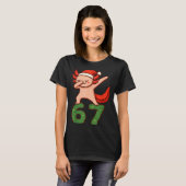 Christmas Axolotl Dabbing 67 Meme Six Seven Funny T-Shirt (Vorne ganz)