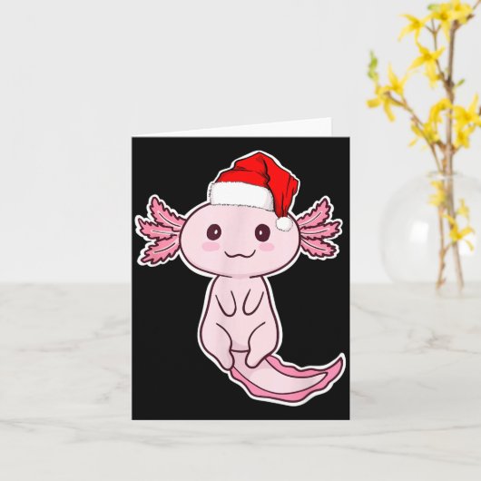 Christmas Axolotl  Karte (Gelbe Blume)