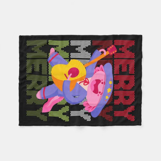 Christmas Axolotl Ugly Sweater Funny Christmas Sno Fleecedecke (Vorderseite (Horizontal))