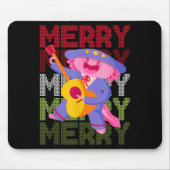 Christmas Axolotl Ugly Sweater Funny Christmas Sno Mousepad (Vorne)