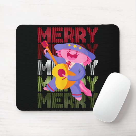 Christmas Axolotl Ugly Sweater Funny Christmas Sno Mousepad (Mit Mouse)