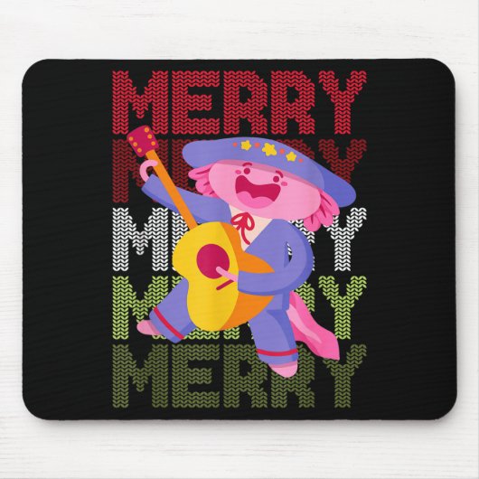 Christmas Axolotl Ugly Sweater Funny Christmas Sno Mousepad (Vorne)