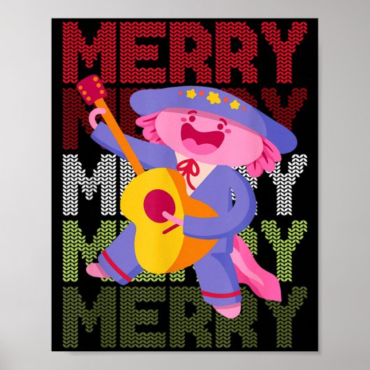 Christmas Axolotl Ugly Sweater Funny Christmas Sno Poster (Vorne)