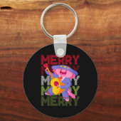 Christmas Axolotl Ugly Sweater Funny Christmas Sno Schlüsselanhänger (Vorderseite)