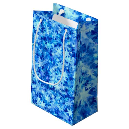 Christmas Azure Horizon Kleine Geschenktüte (Rückseite Schrägansicht)