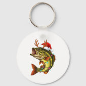 Christmas B Santa Hat With Lights Funny Fishing Xm Schlüsselanhänger (Vorderseite)