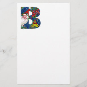 CHRISTMAS B SCHREIBEN / SANTA CLAUS MIT ROtem RIBB Briefpapier
