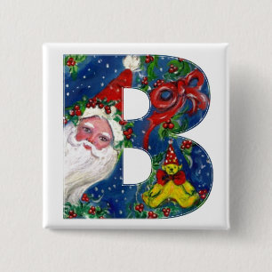 CHRISTMAS B SCHREIBEN / SANTA RED RIBON MONOGRAMM BUTTON