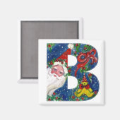 CHRISTMAS B SCHREIBEN / SANTA RED RIBON MONOGRAMM MAGNET (Vorderseite/Rückseite)