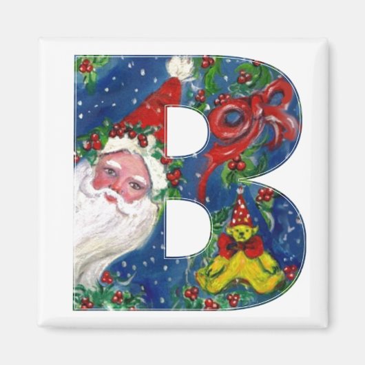 CHRISTMAS B SCHREIBEN / SANTA RED RIBON MONOGRAMM MAGNET (Vorne)