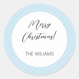 Christmas Baby Blue Simple Modern Geometric Runder Aufkleber