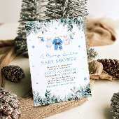 Christmas Baby Boy Blue ein kleines Baby Duschbad Einladung