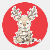 Christmas Baby Clothesline | Cute Holiday Baby Runder Aufkleber (Vorderseite)