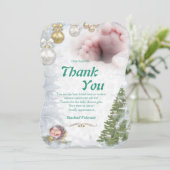 Christmas Baby Danke-Karte Einladung (Stehend Vorderseite)