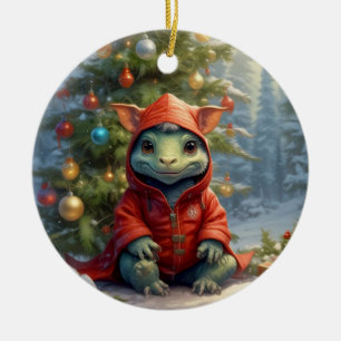 Christmas Baby Dragon Keramik Ornament