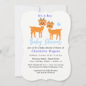 Christmas Baby Dusche Hirschjunge Niedlich Blue Wi Einladung (Vorderseite)