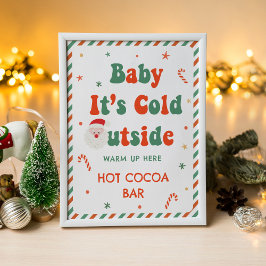Christmas Baby Dusche Hot Cocoa Bar Poster