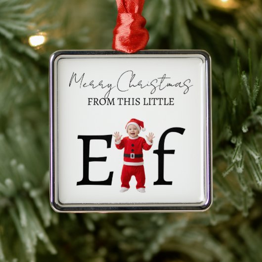 Christmas Baby Elf First Christmas Ornament Aus Metall (Baum)