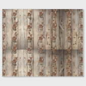 Christmas Baby Fawn Rustic Wood Geschenkpapier (Flach)