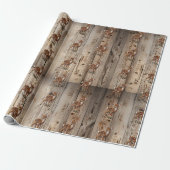 Christmas Baby Fawn Rustic Wood Geschenkpapier (Ungerollt)